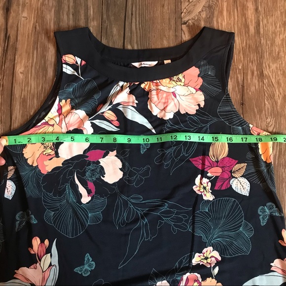 REITMANS Navy Blue & Pink Flowered Sleeveless Top/Cami/Tank - Picture 6 of 6